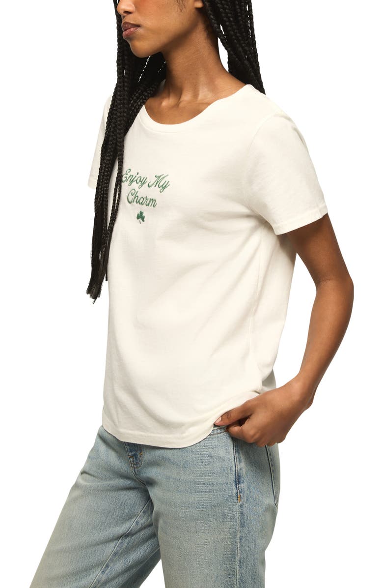 Lucky Brand Enjoy My Charm T-Shirt, Alternate, color, Gardenia