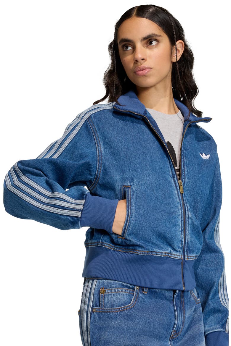 Firebird Denim Track Jacket, Alternate, color, MEDIUM VINTAGE DENIM