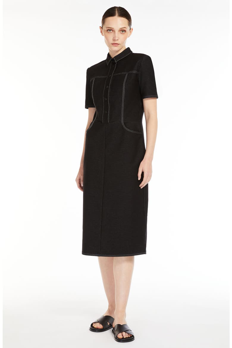 Faro Jersey Shirtdress, Alternate, color, BLACK