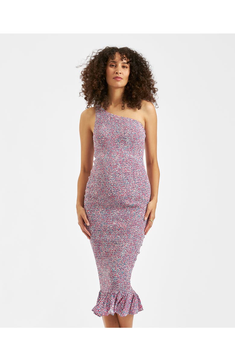 Ripe Maternity Skipper One Shoulder Dress, Main, color, Pink / Blue