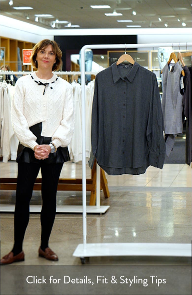 Heathered Flannel Dolman Button-Up Shirt, sales video thumbnail