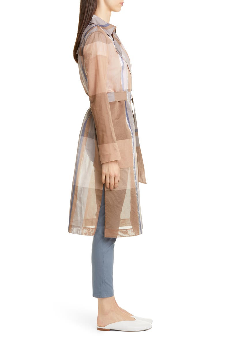 Evangelina Pavilion Plaid Trench Coat, Alternate, color, AMARETTO MULTI