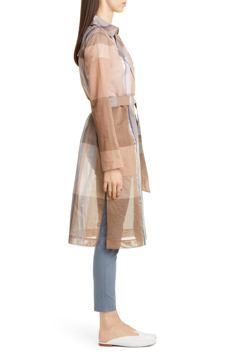 Lafayette 148 New York Evangelina Pavilion Plaid Trench Coat, Alternate, color,