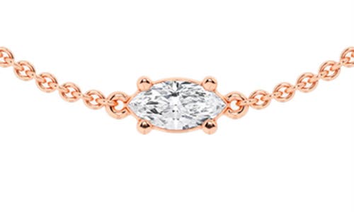 Everyday By Hautecarat Mixed Shape Diamond Station Necklace In 14k Rose Gold