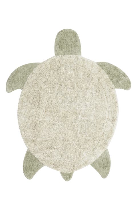 Sea Turtle Washable Recycled Cotton Blend Rug