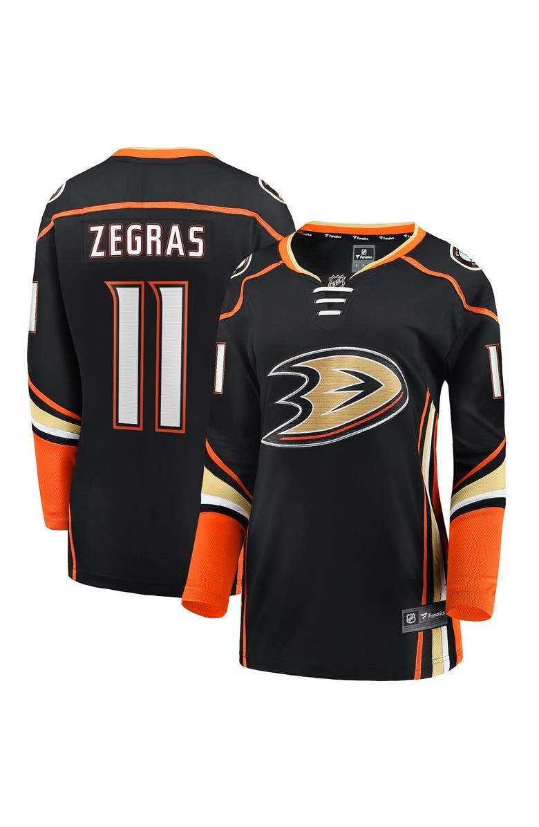 FANATICS Women's Fanatics Branded Trevor Zegras Black Anaheim Ducks Home Breakaway Player Jersey, Main, color, 