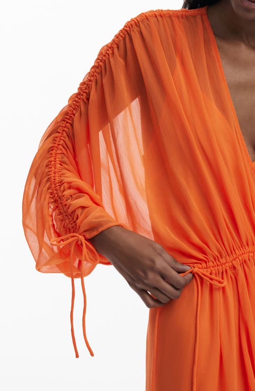 Desigual Long Sleeve Maxi Dress In Orange