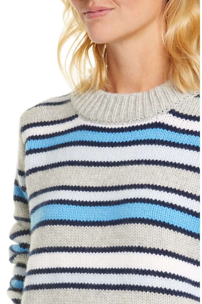 Mini Marin Stripe Wool & Cashmere Sweater, Alternate, color, TONAL BLUE