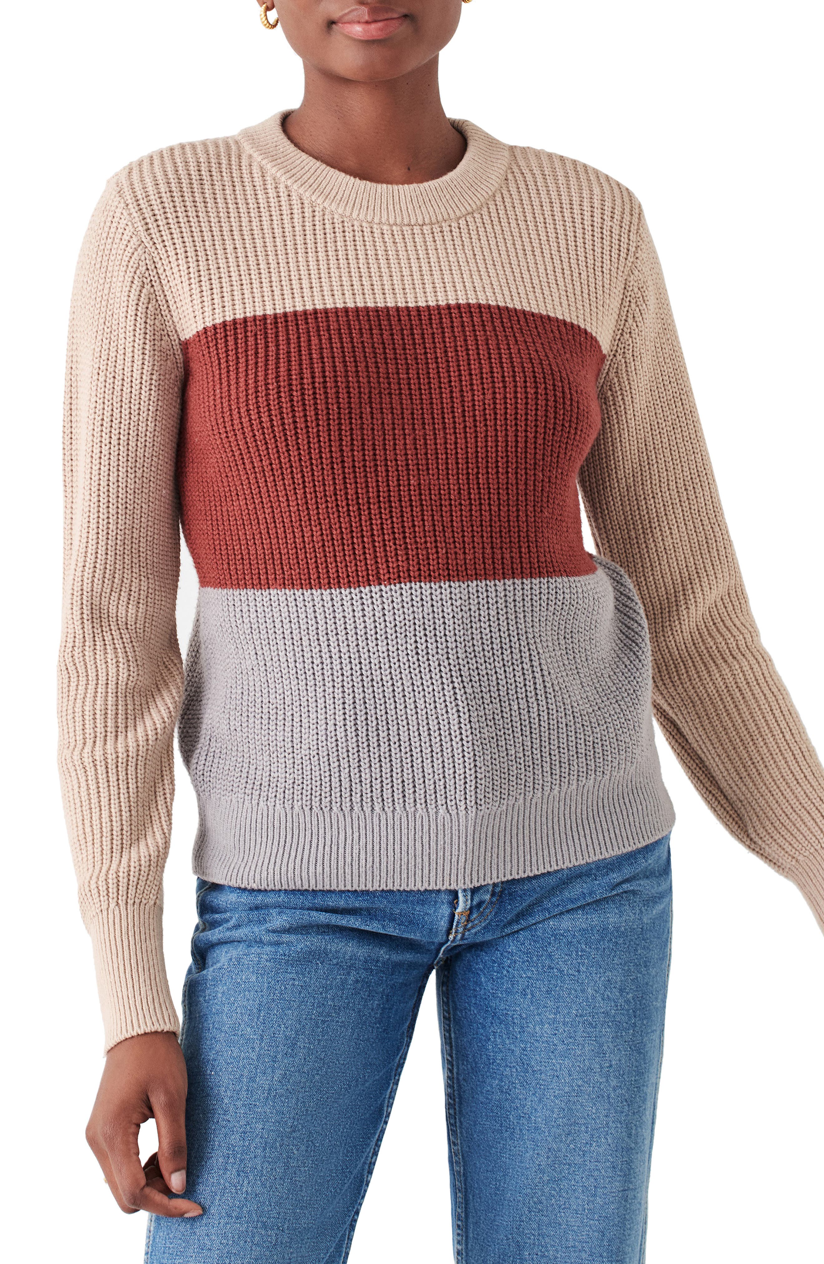 Cozy Colorblock Cotton Blend Sweater (Women) | Nordstromrack