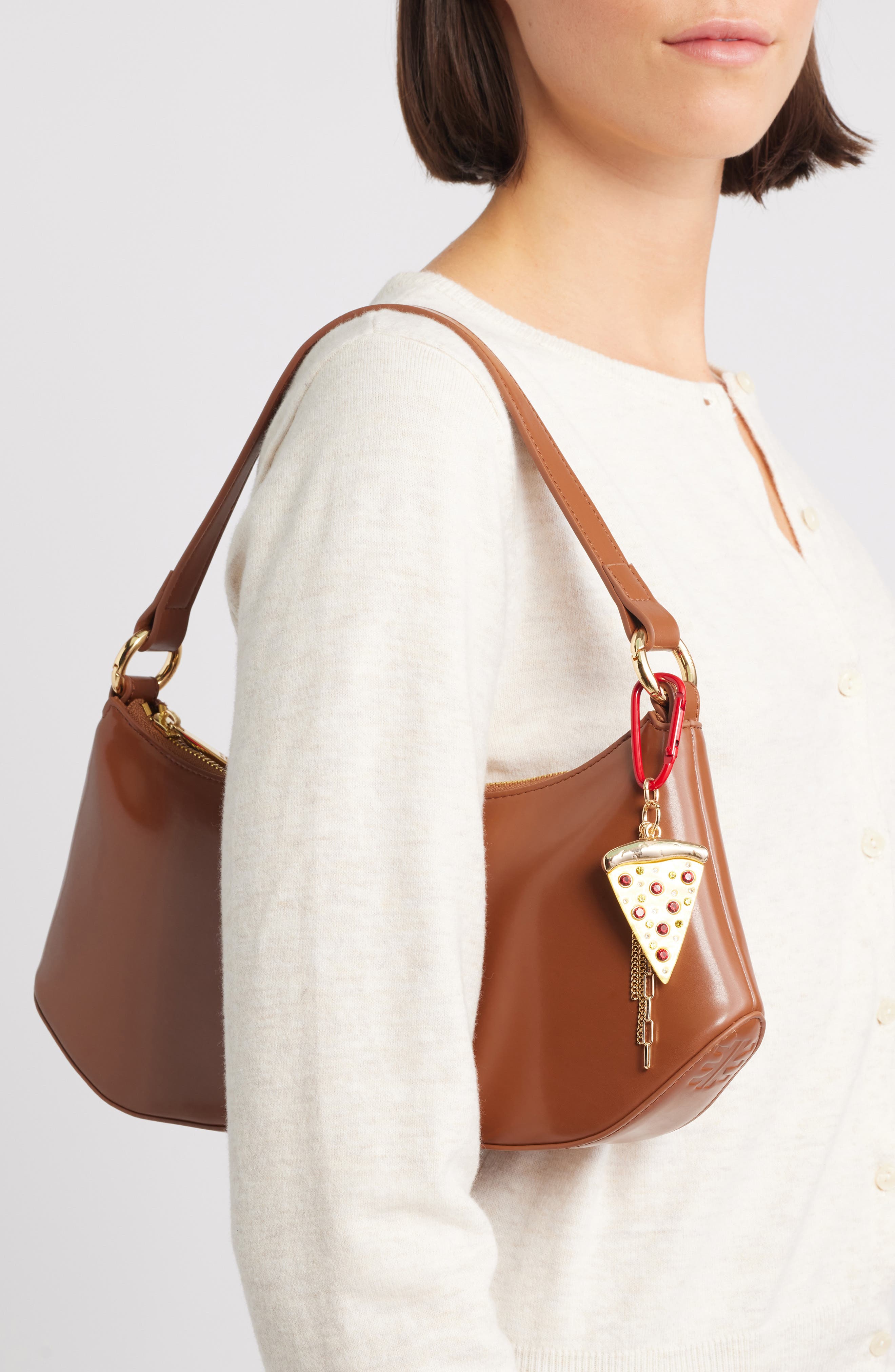 Chelsea28 Pizza Bag Charm, Alternate, color, Red Multi- Gold