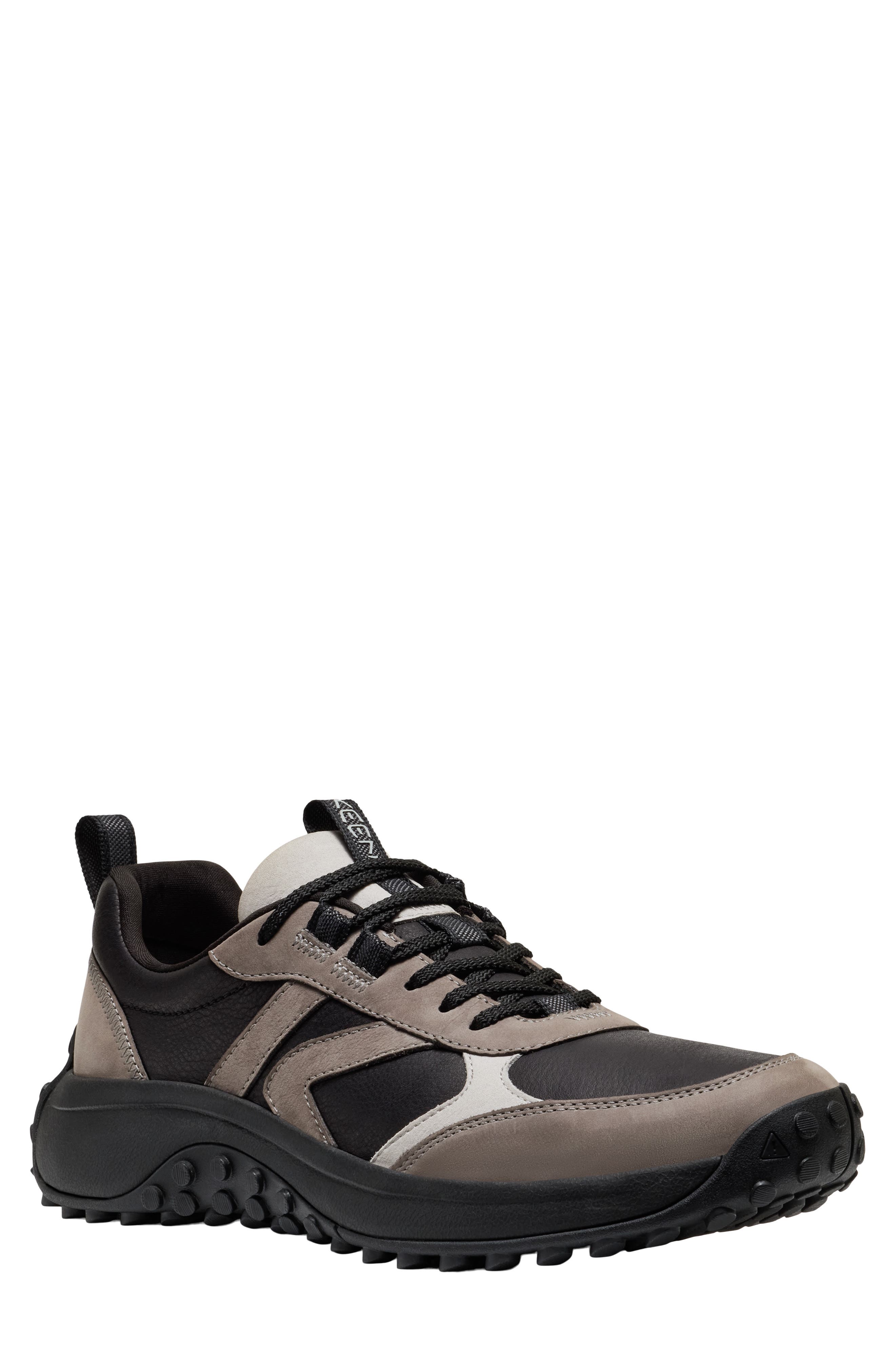 KEEN KS86 Lea Sneaker, Main, color, Black/ Steel Grey