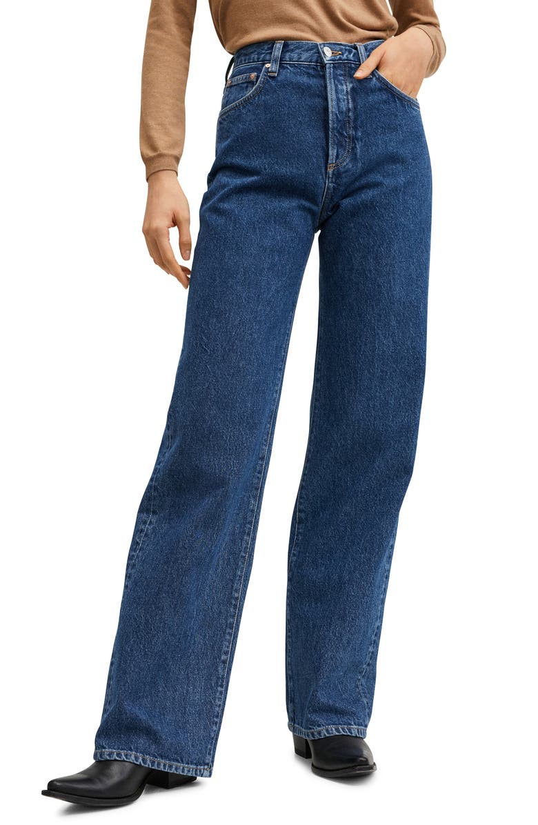 MANGO High Waist Straight Leg Jeans, Main, color, 