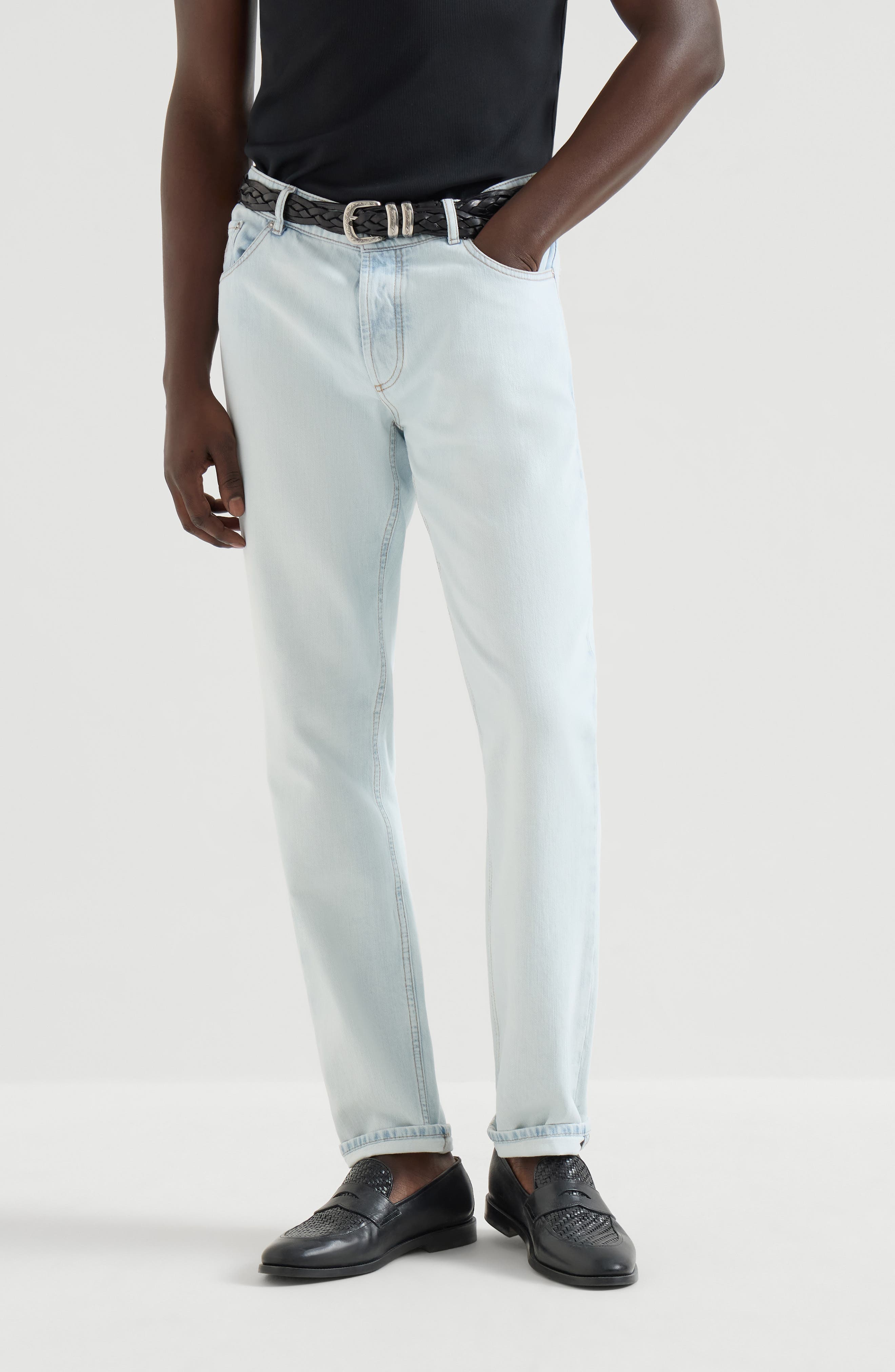 Lightweight denim trousers - image 3