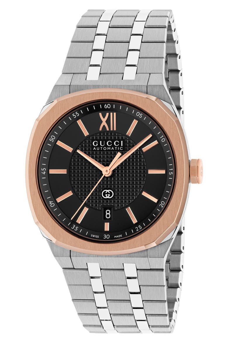 25H Bracelet Watch, 40mm, Main, color, SILVER/ ROSE GOLD/ BLACK