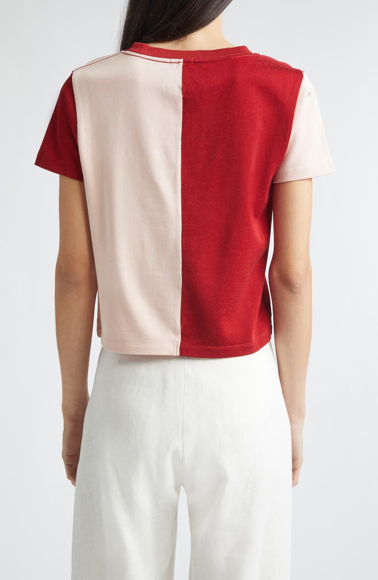 Bode Wonderland Colorblock T-Shirt, Alternate, color, Red Pink