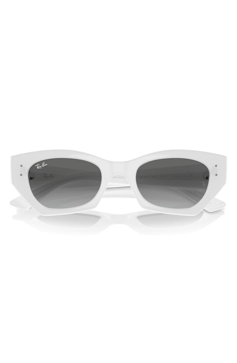 Ray-Ban Zena 49mm Irregular Butterly Sunglasses, Main, color, Grey Flash