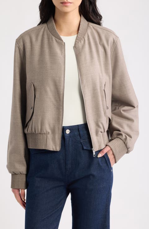 Wool Blend Bomber Jacket