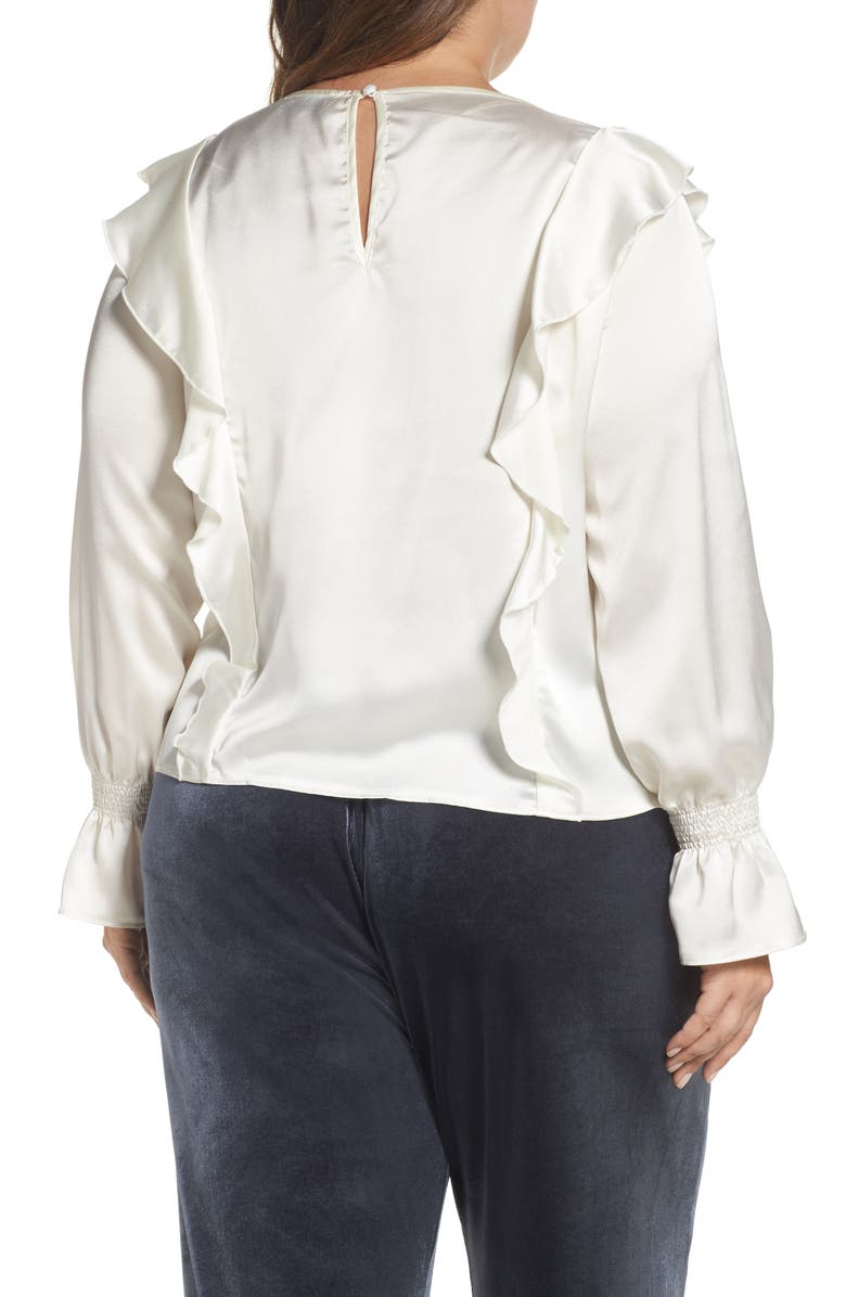 ELVI Satin Ruffle Top, Alternate, color, 