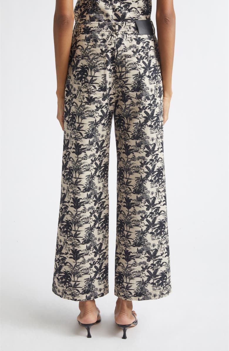 Toccin Blaire Tropical Print Wide Leg Pants, Alternate, color, Jet/ Natural