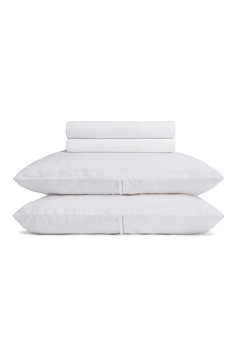 Tencel™ Lyocell & Linen Bed Set, Main, color, WHITE