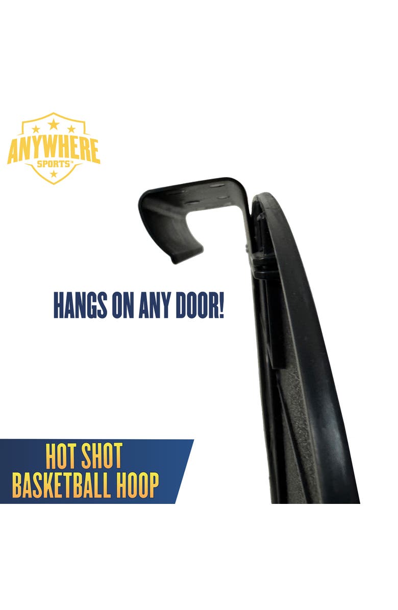 Anywhere Sports Hot Shot Basketball Hoop | 6" Foam Ball & Overdoor Backboard, Alternate, color, 