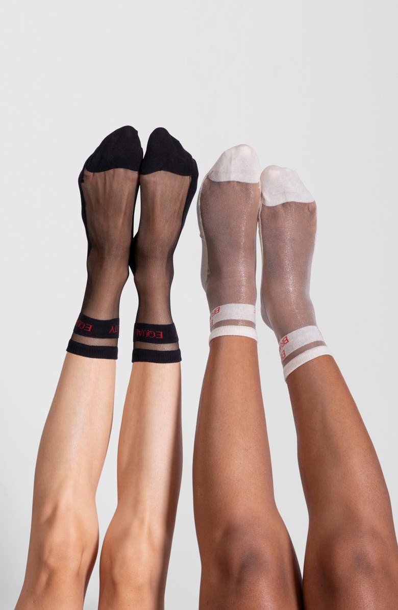 LECHERY<sup>®</sup> 2-Pack Be Brave & Equality Sheer Crew Socks, Alternate, color, 