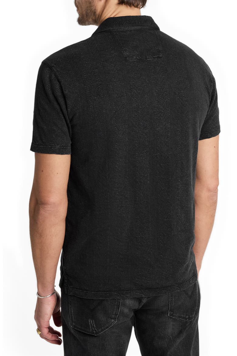 Zion Jacquard Garment Polo, Alternate, color, BLACK