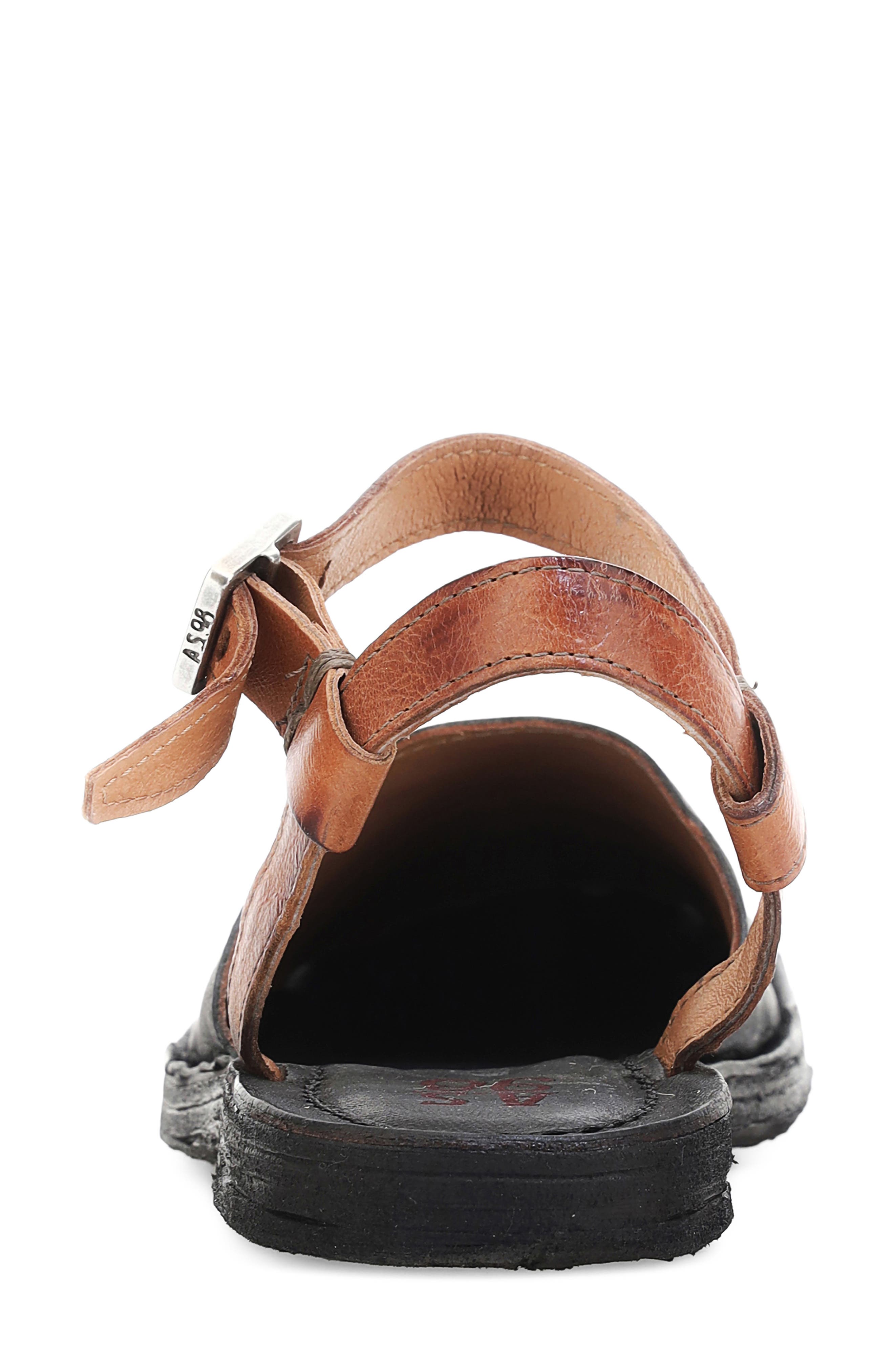 A.S.98 Rodrick Ankle Strap Flat, Alternate, color, Black