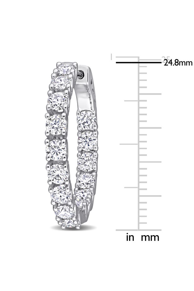 Moissanite Hinged Hoop Earrings, Alternate, color, Sterling Silver