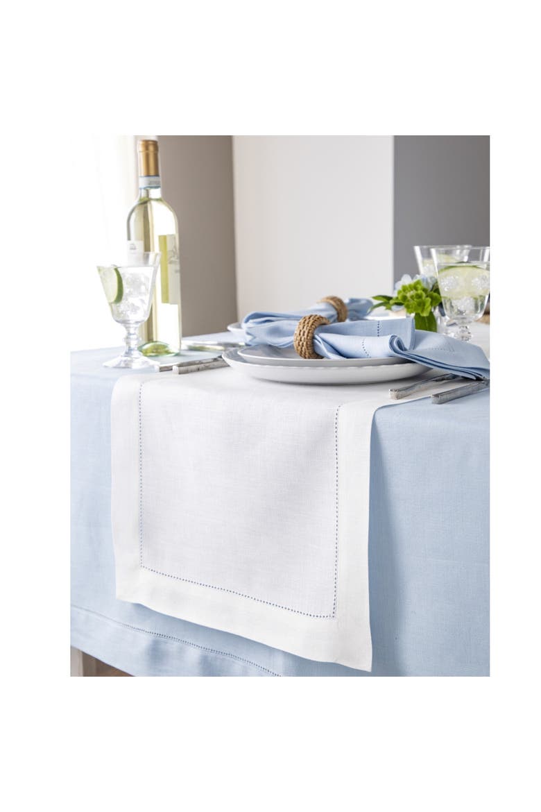 Linen Table Runner - Classic Hemstitch, Main, color, White