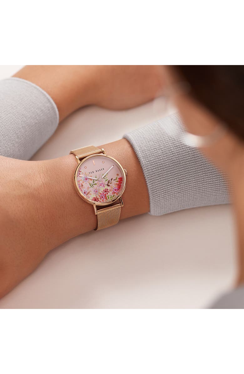 Ted Baker London Phylipa Retro Mesh Strap Watch, 37mm, Alternate, color, 