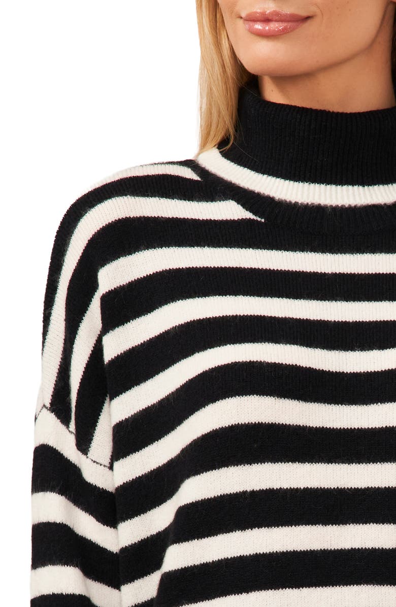 CeCe Stripe Turtleneck Sweater, Alternate, color,