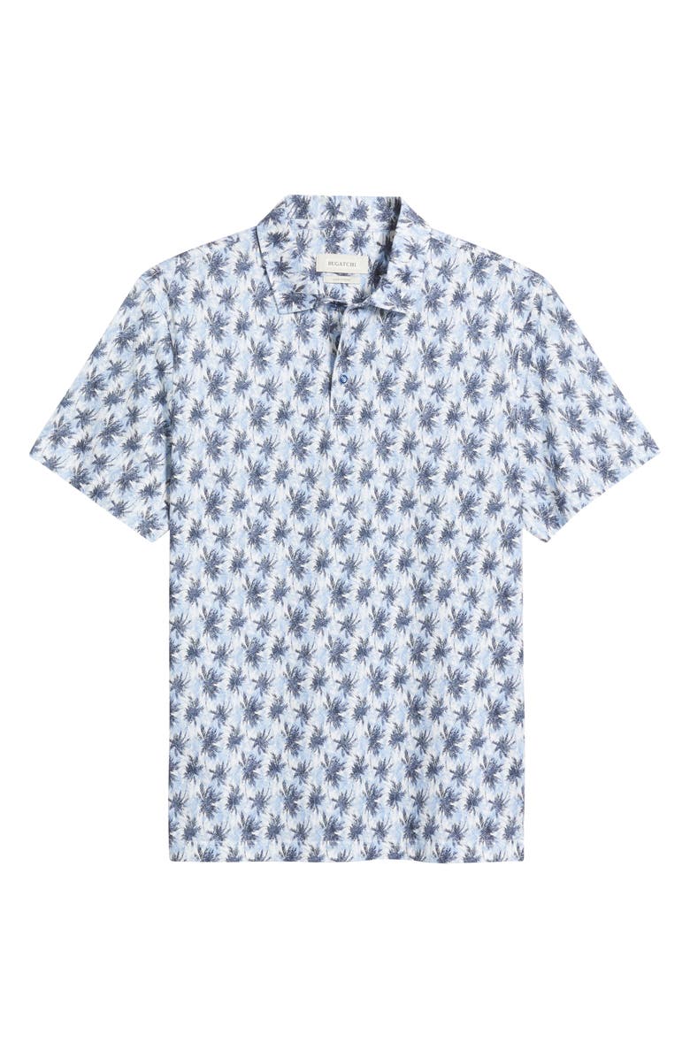 Bugatchi Victor OoohCotton<sup>®</sup> Palm Tree Print Polo, Alternate, color, Classic Blue