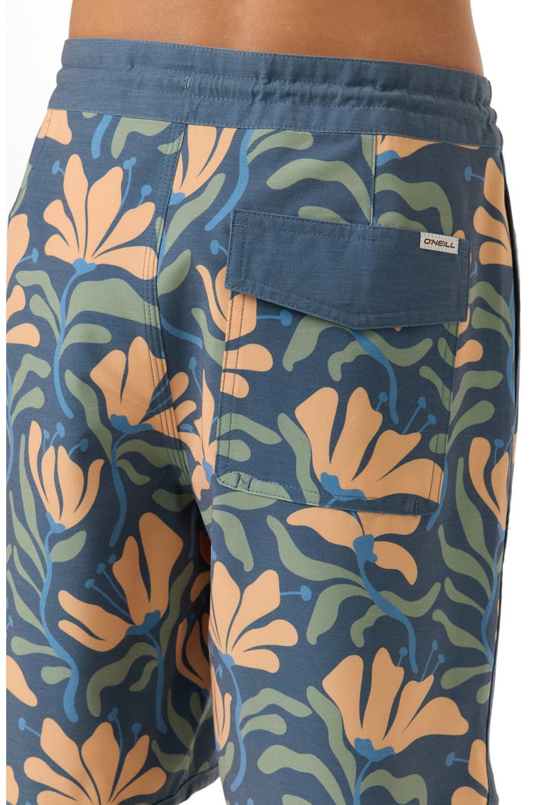 Kids' Cruzer Stripe Scallop Board Shorts, Alternate, color, DARK SLATE