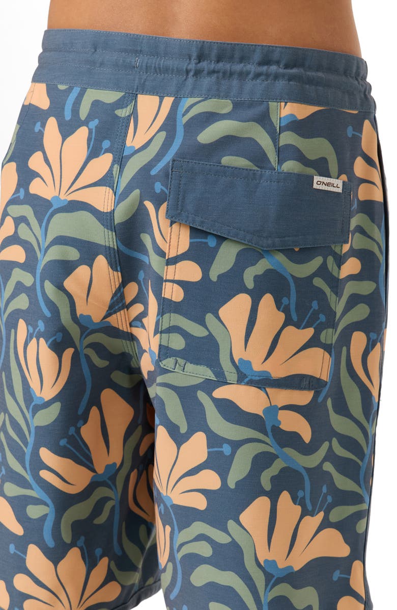 O'Neill Kids' Cruzer Stripe Scallop Board Shorts, Alternate, color, Dark Slate