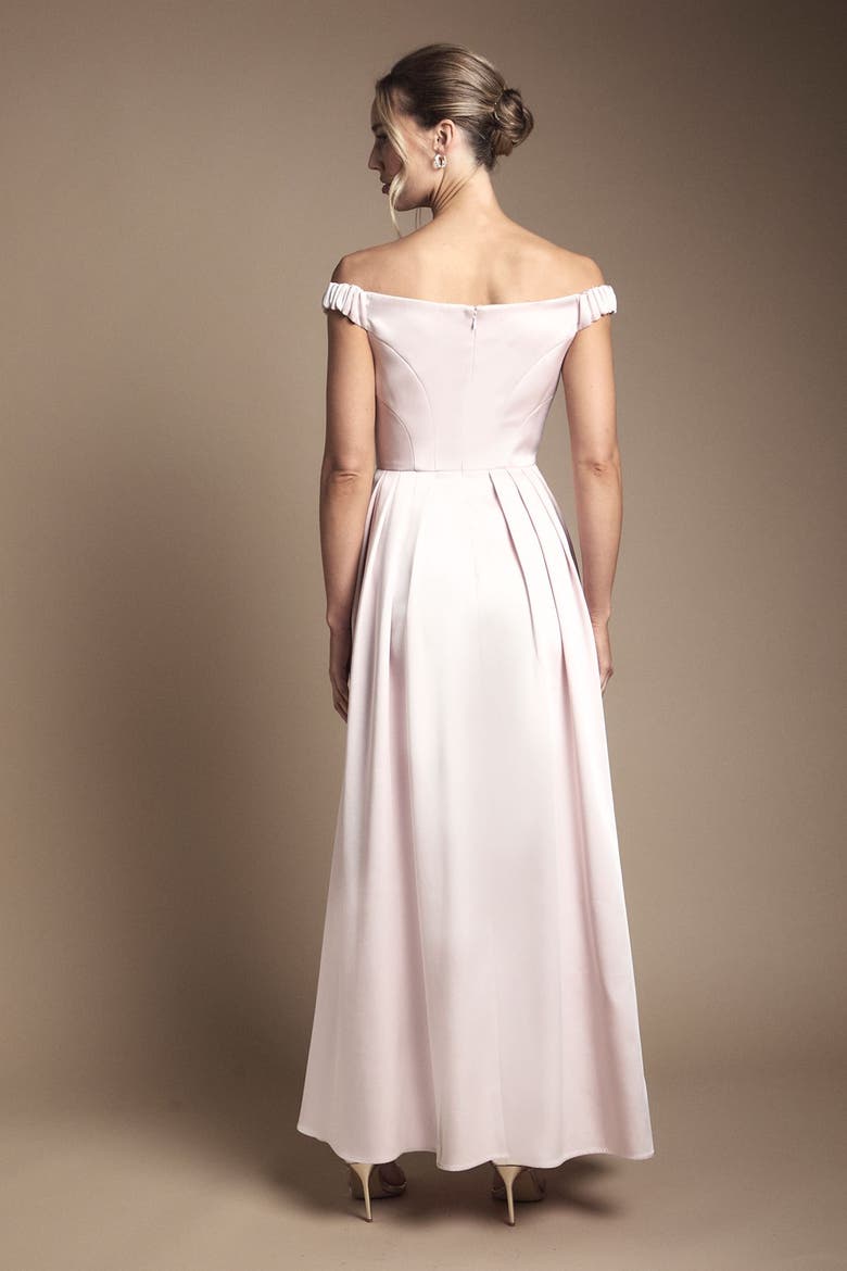 Bandeau Off-Shoulder Maxi Dress, Alternate, color, Blush