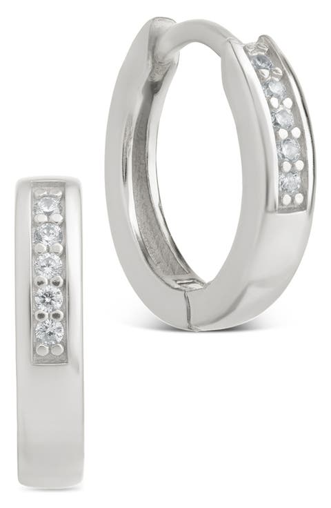 Desiree Pavé Huggie Hoop Earrings
