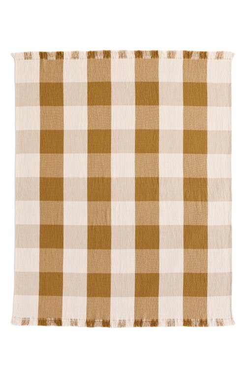 Pendleton Reversible Fringe Organic Cotton Throw In Brown
