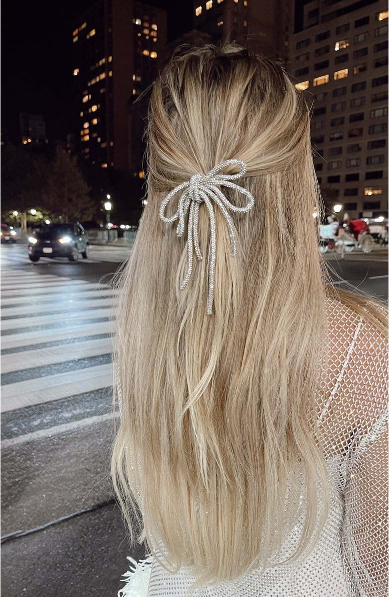 Untamed Petals Park Avenue Bow, Alternate, color, Silver