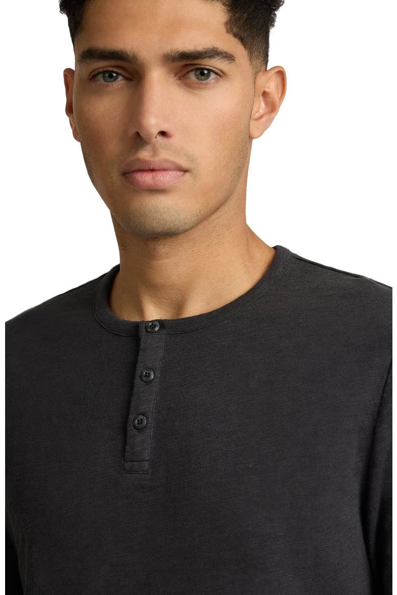 Heavyweight Slub Henley Sweater, Alternate, color, NOIR