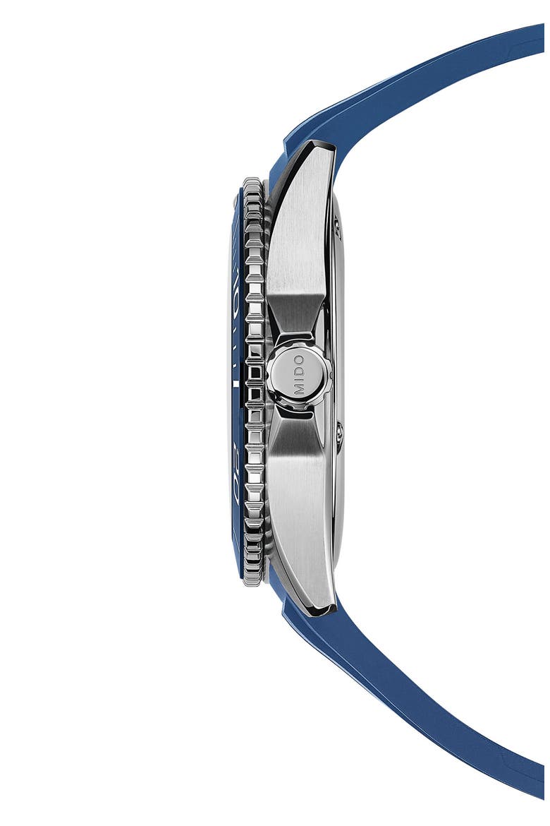 Ocean Star 200C Automatic Rubber Strap Watch, 42.5mm, Alternate, color, BLUE