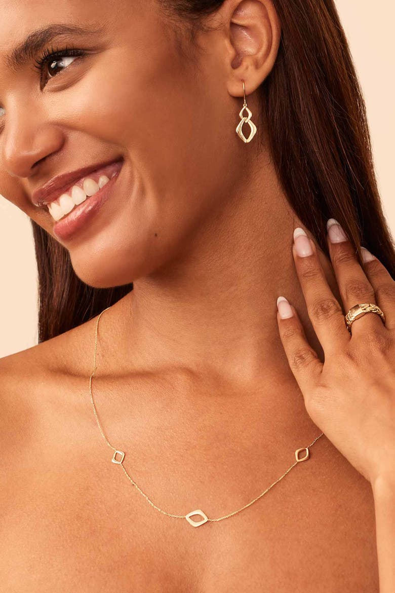 14K Gold Dream Link Station Necklace, Alternate, color, Yellow Gold