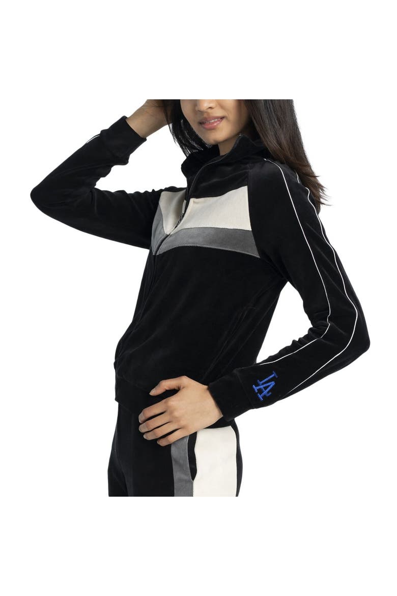 Women's Lusso Black Los Angeles Dodgers Nixie Raglan Full-Zip Jacket, Alternate, color, Black