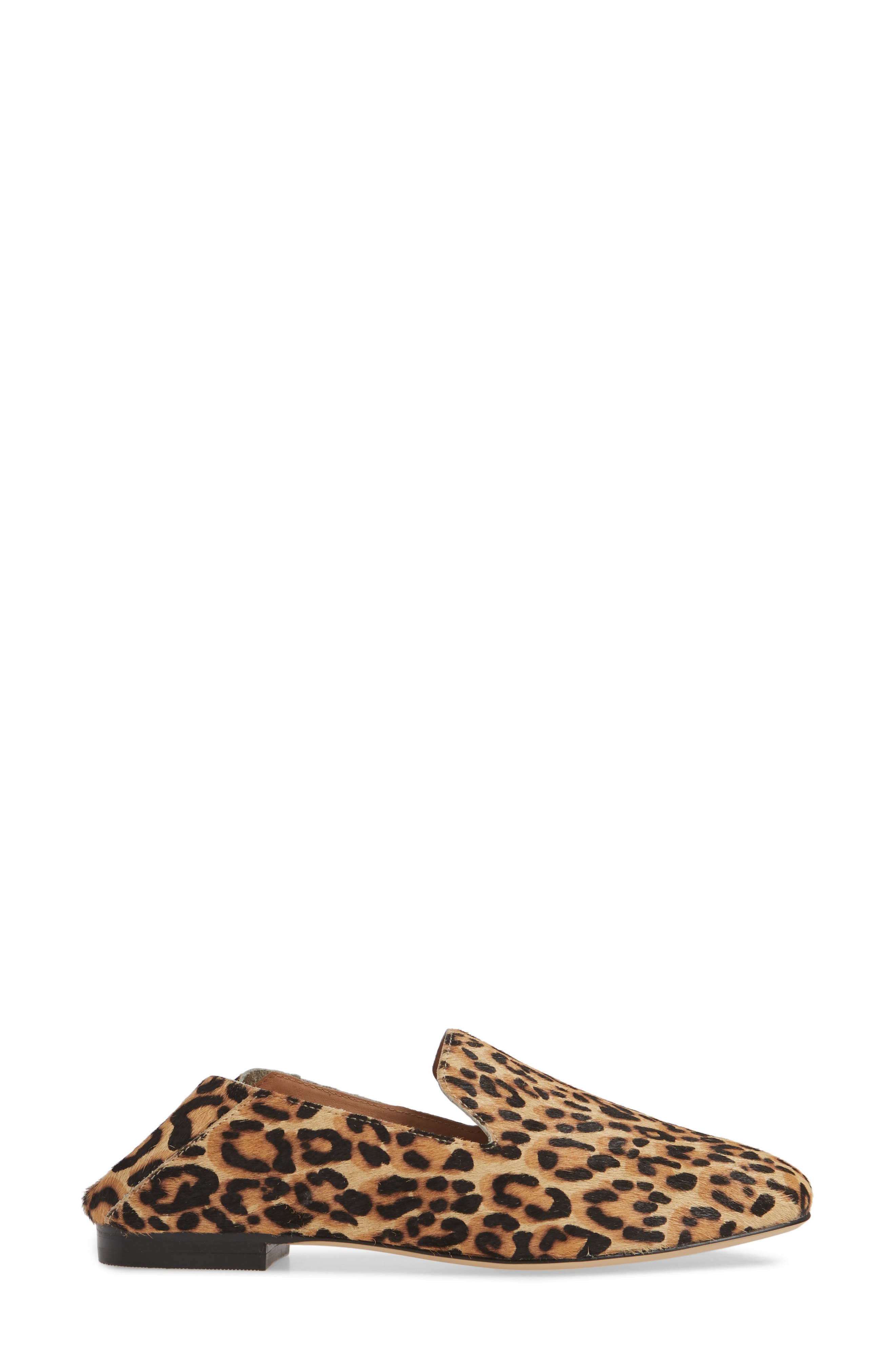 Halogen Sabrina Collapsible Back Genuine Calf Hair Flat, Alternate, color, LEOPARD PRINTED HAIRCALF