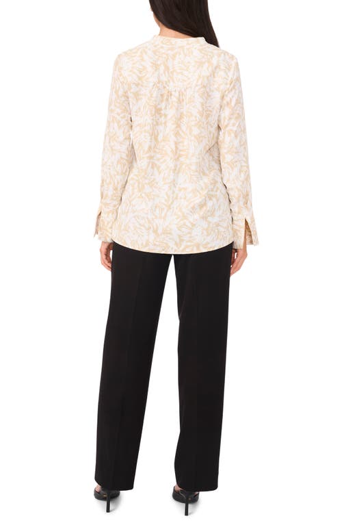 VINCE CAMUTO VINCE CAMUTO FLORAL SPLIT NECK TOP