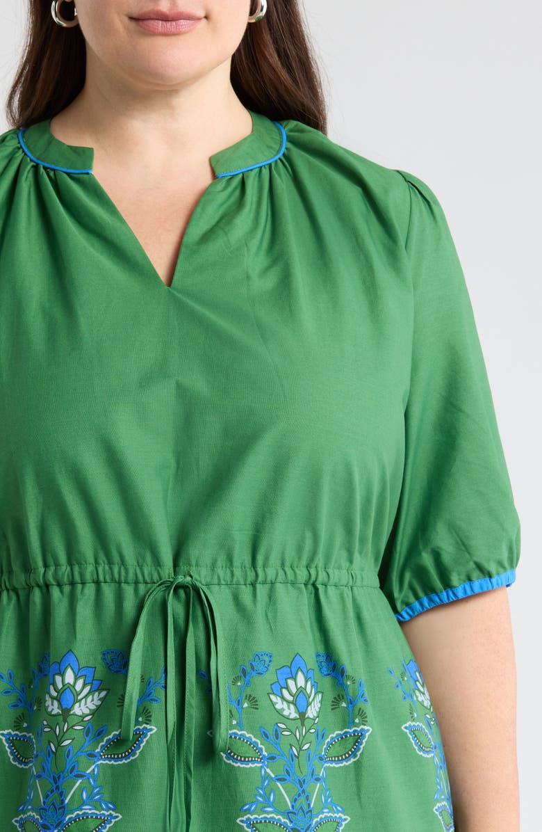 SUGARLIPS Meridy Floral Midi Dress, Main, color, Kelly Green/ Blue Multi