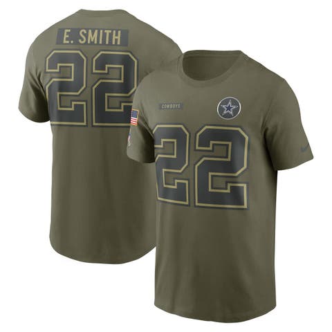 Men's Nike Emmitt Smith Olive Dallas Cowboys 2025 Salute to Service Name & Number T-Shirt