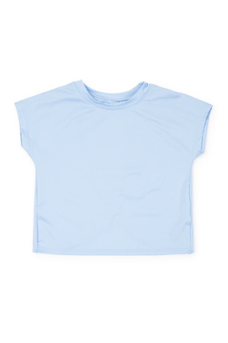Sloane Girls' Short Sleeve Performance Top by LH Sport, Main, color, Light Blue