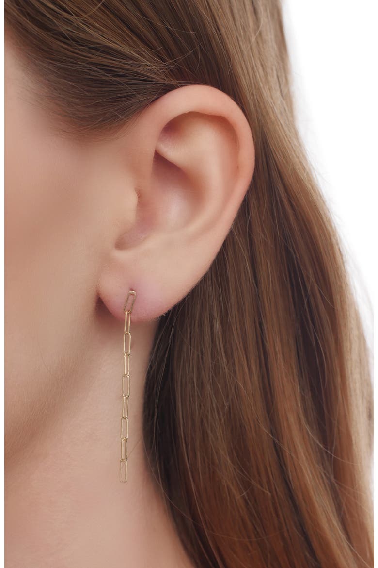 14K Gold Long Chain Earrings (Nordstrom Exclusive), Alternate, color, YELLOW GOLD