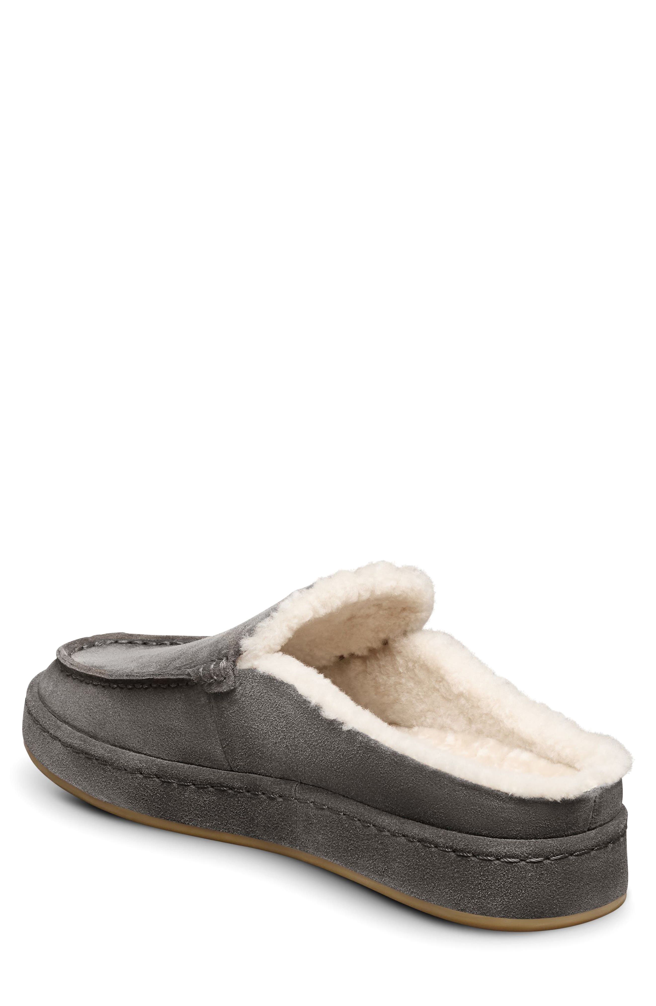 Allen Edmonds Bowen Genuine Shearling Lined Mule Slipper, Alternate, color, Dark Grey
